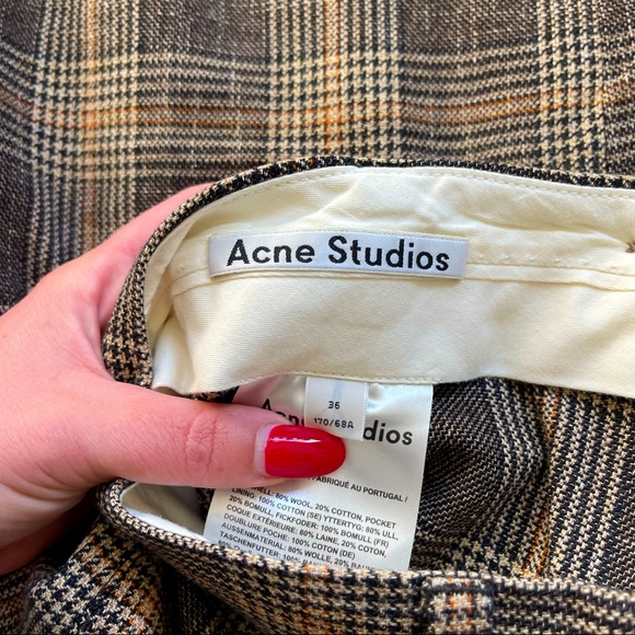 Acne Wool Prince Of Wales Checkered Trousers - Picture 10 of 13
